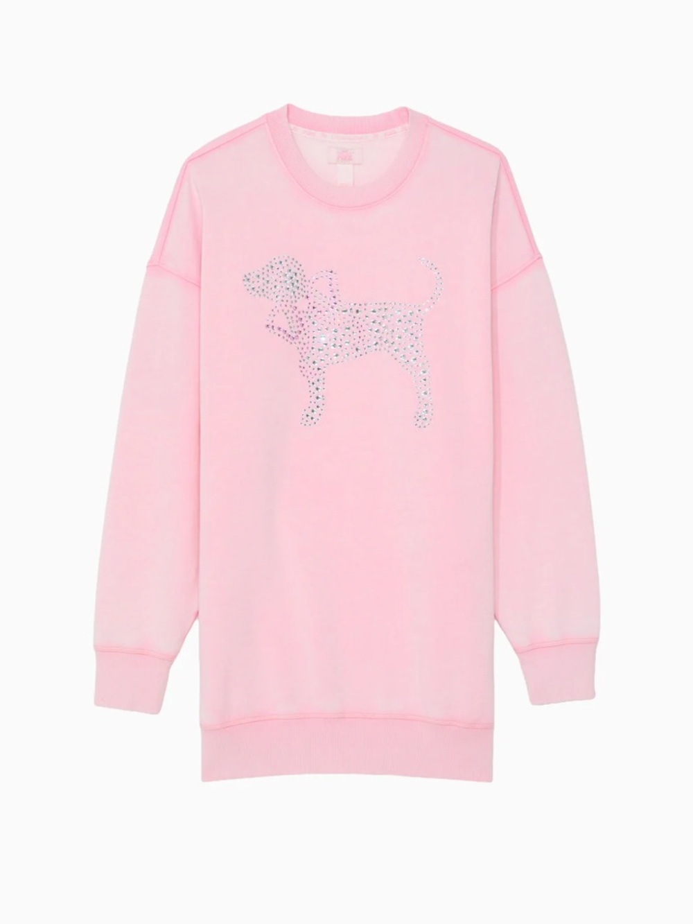 LoveShackFancy x Victoria’s Secret Collab Pink Sweatshirt Rhinestone Dress